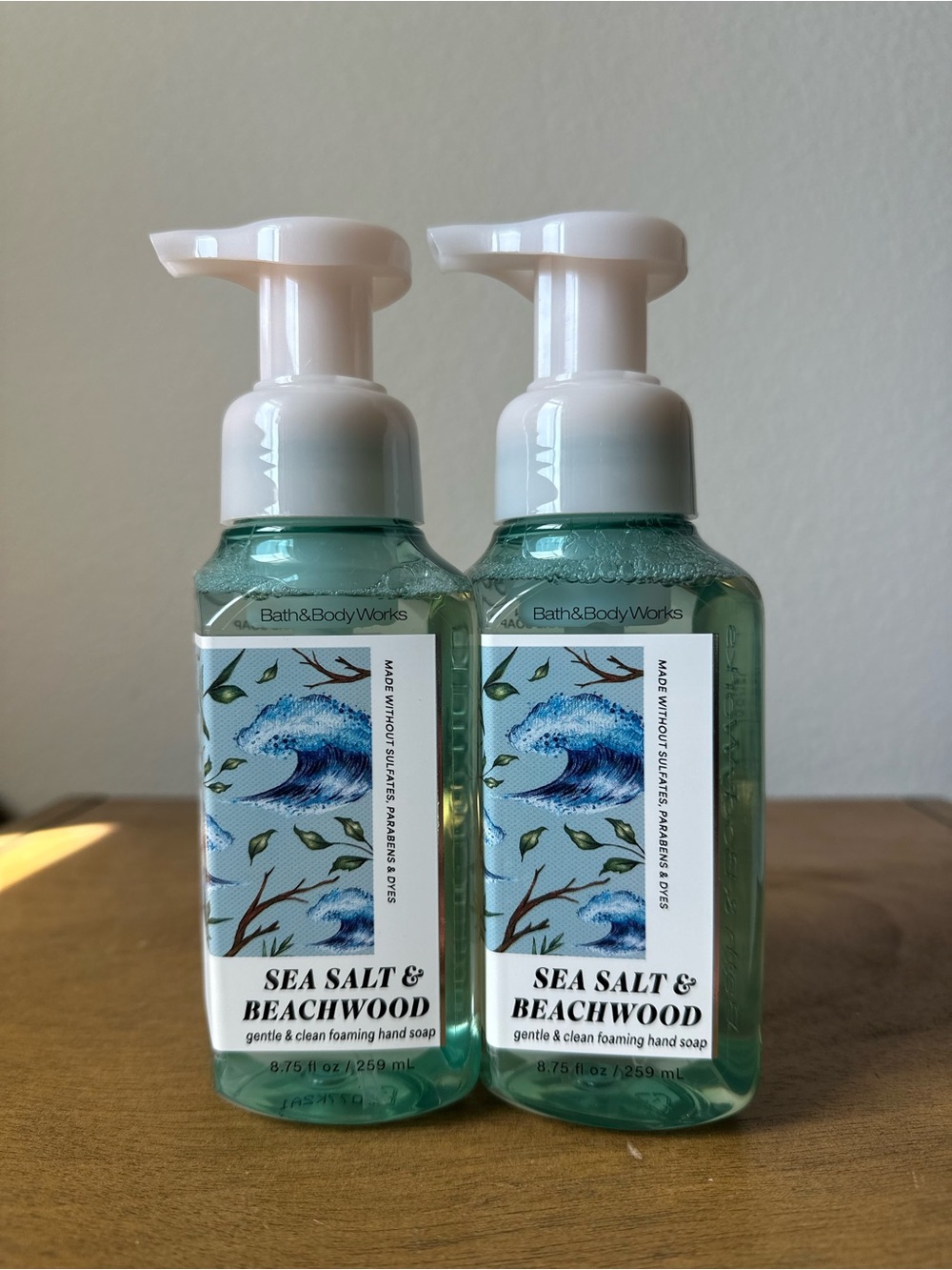 X2 Bath & Body Works Sea Salt & Beachwood Foaming Hand Soaps NEW